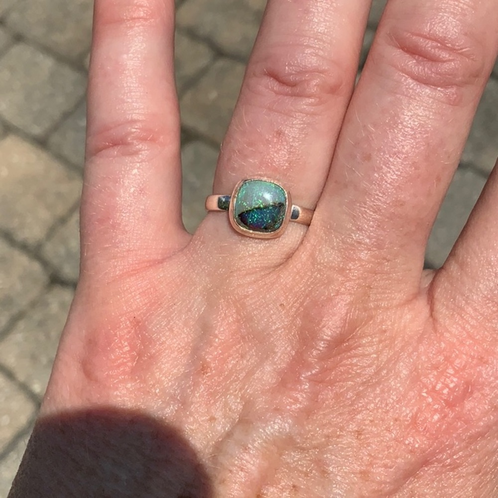 STERLING OPAL 925 STERLING SILVER RING, SIZE 7 - Picture 11 of 14